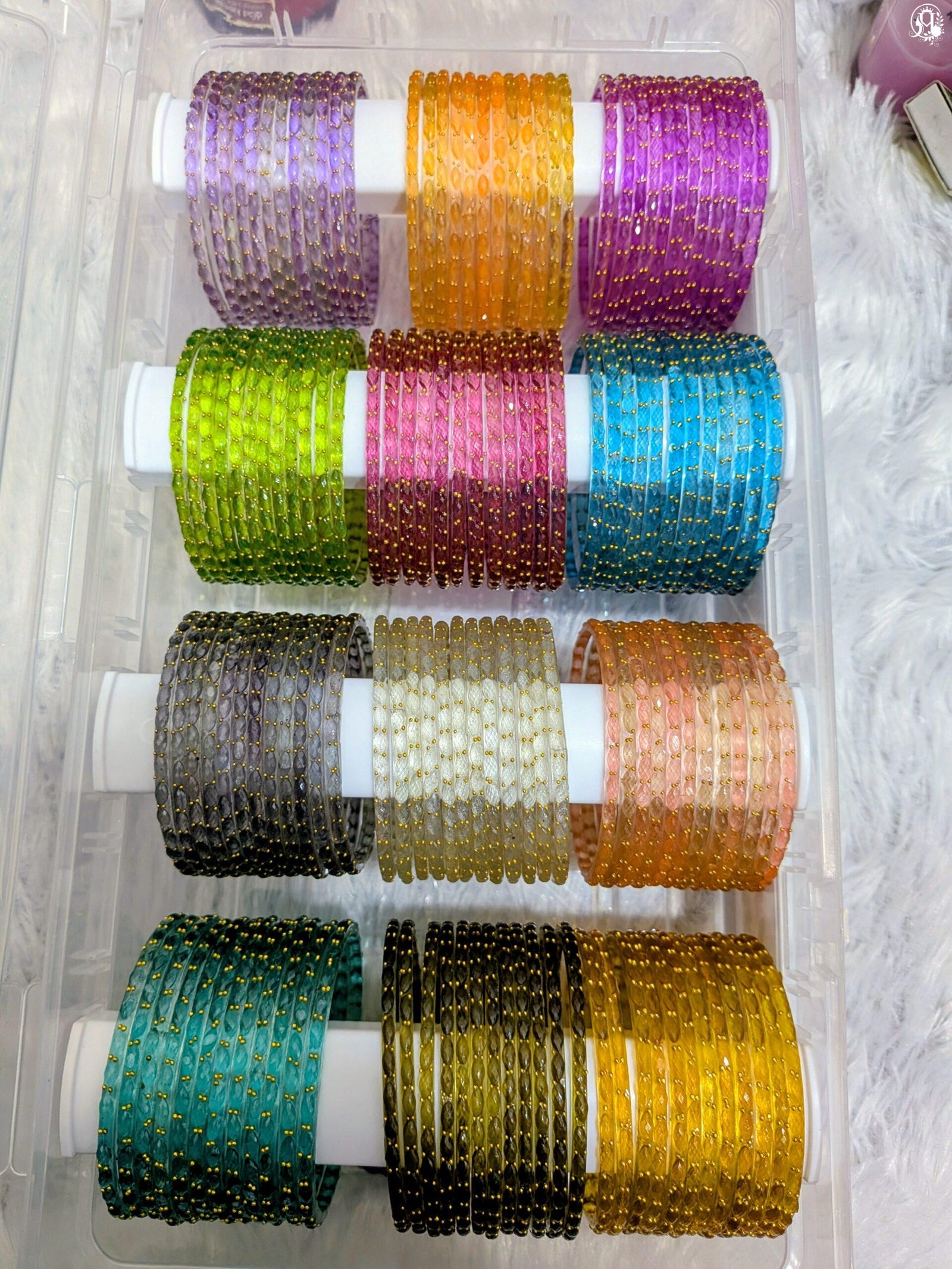 Peach Raindrop Bangles