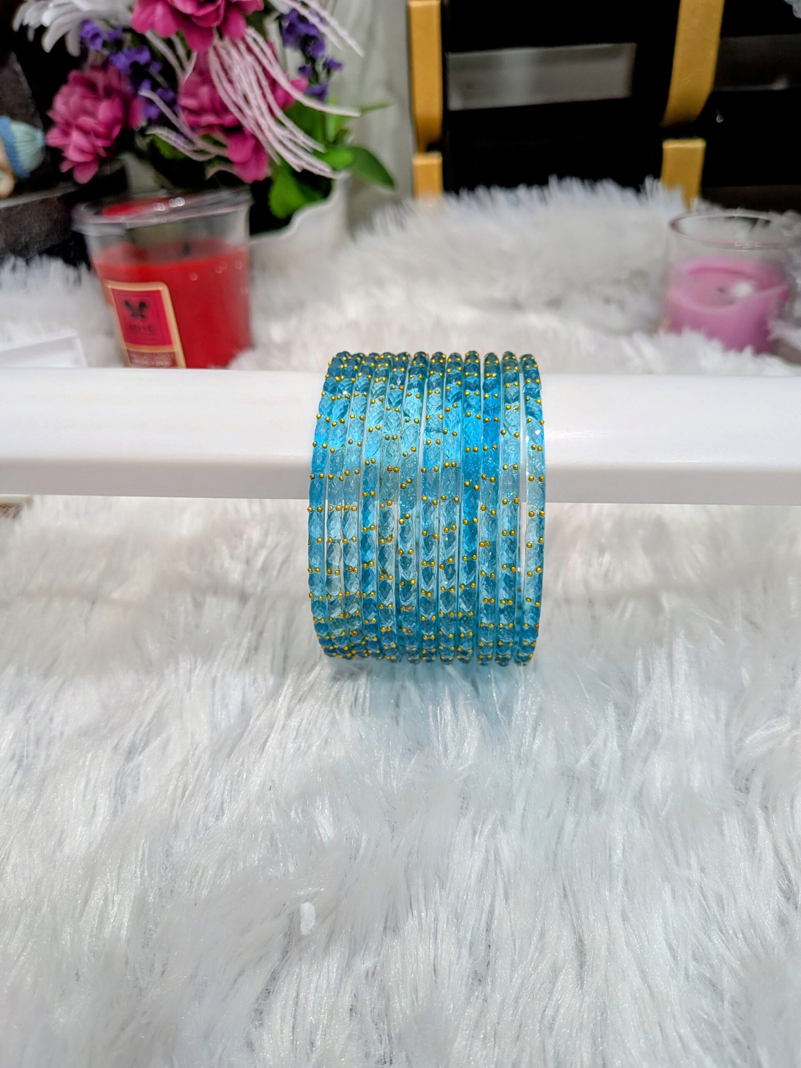 Peach Raindrop Bangles - Image 4