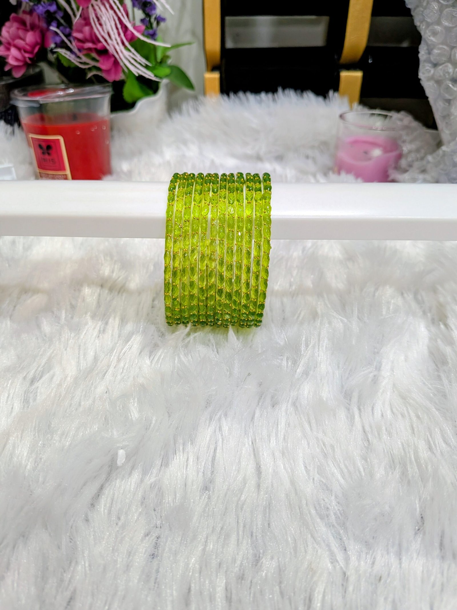 Peach Raindrop Bangles - Image 2