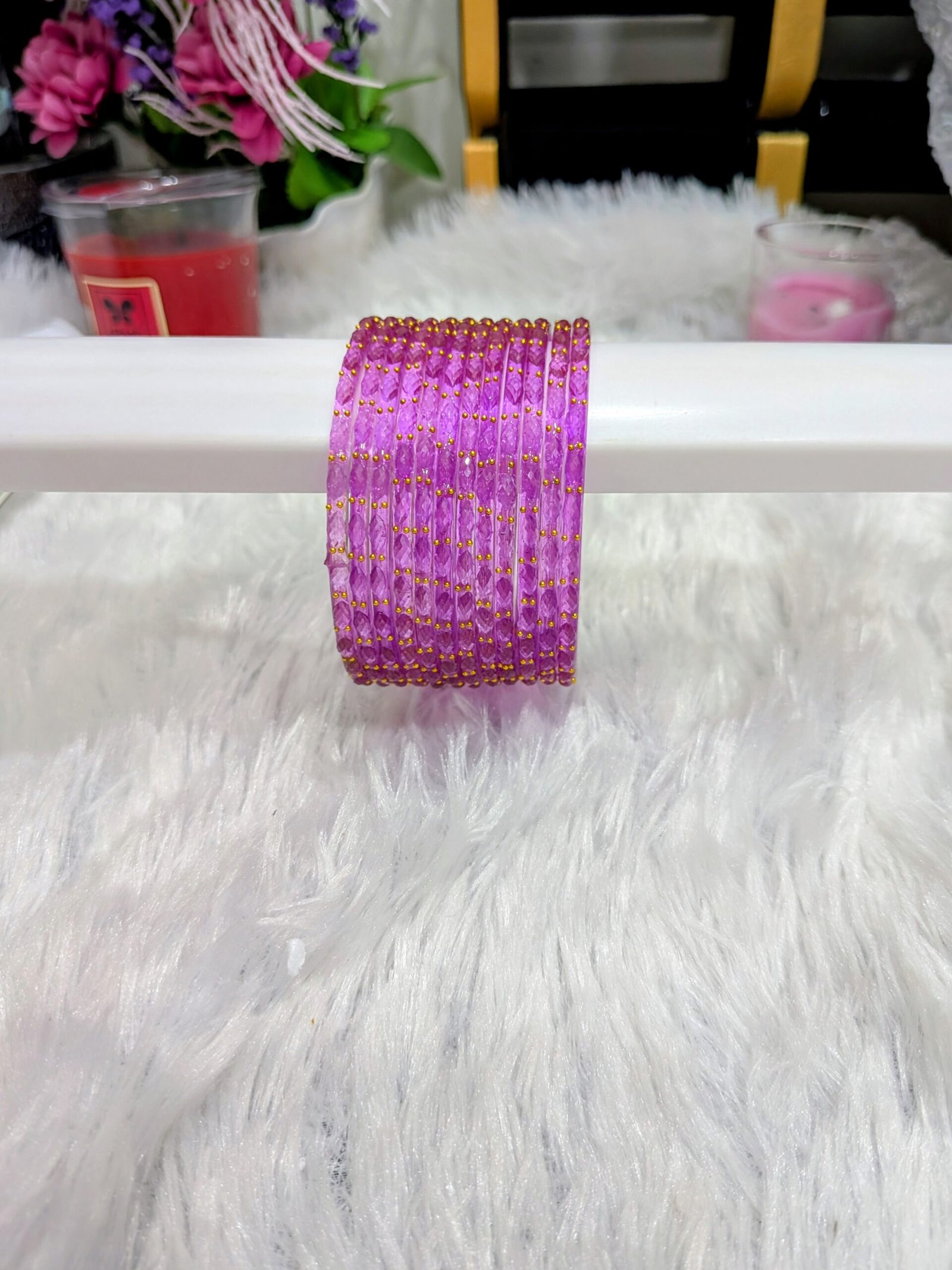 Peach Raindrop Bangles - Image 3