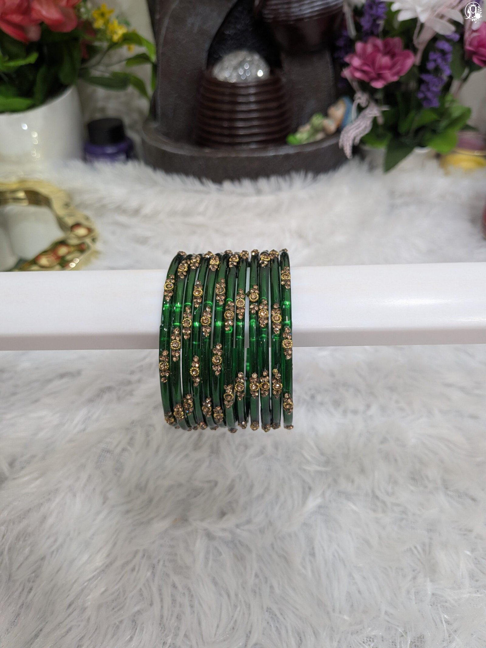 Aadhira Gold Stone Bangles - Image 11
