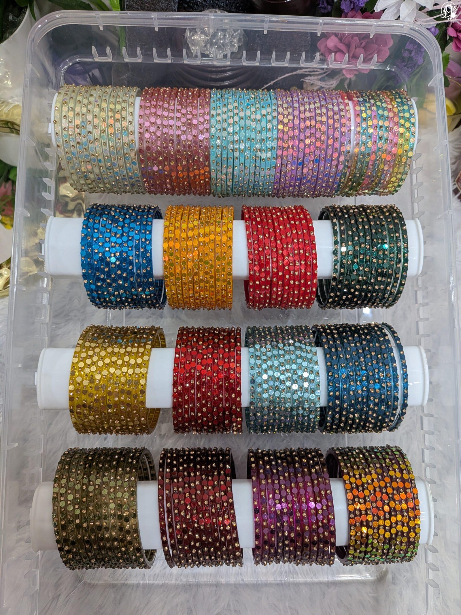 Chamki Stone Glass Bangles