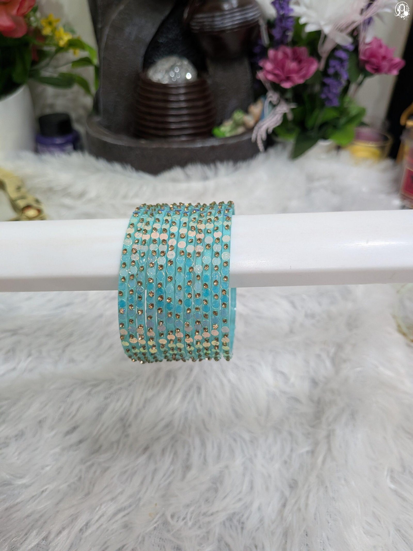 Chamki Stone Glass Bangles - Image 2