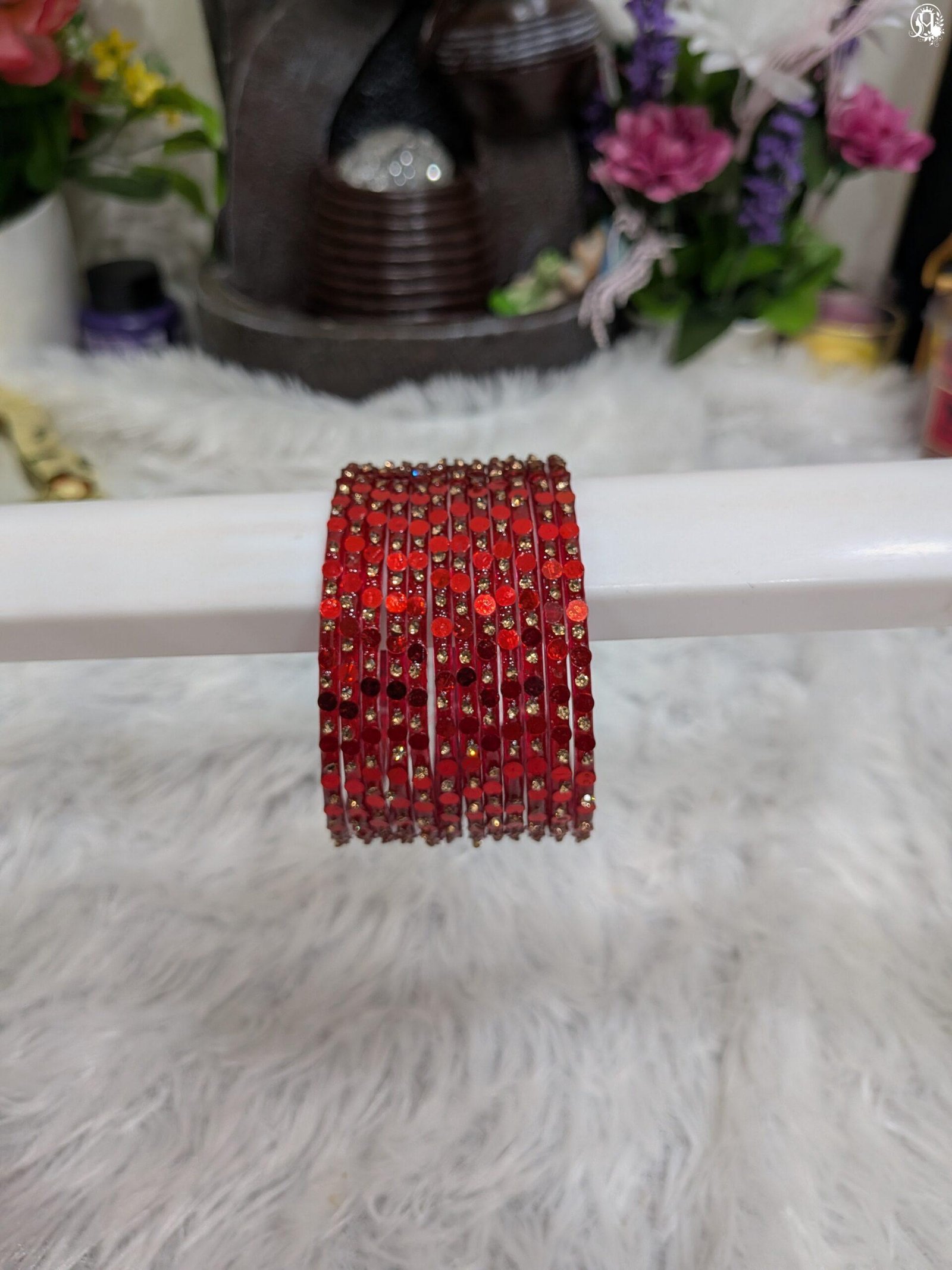 Chamki Stone Glass Bangles - Image 5