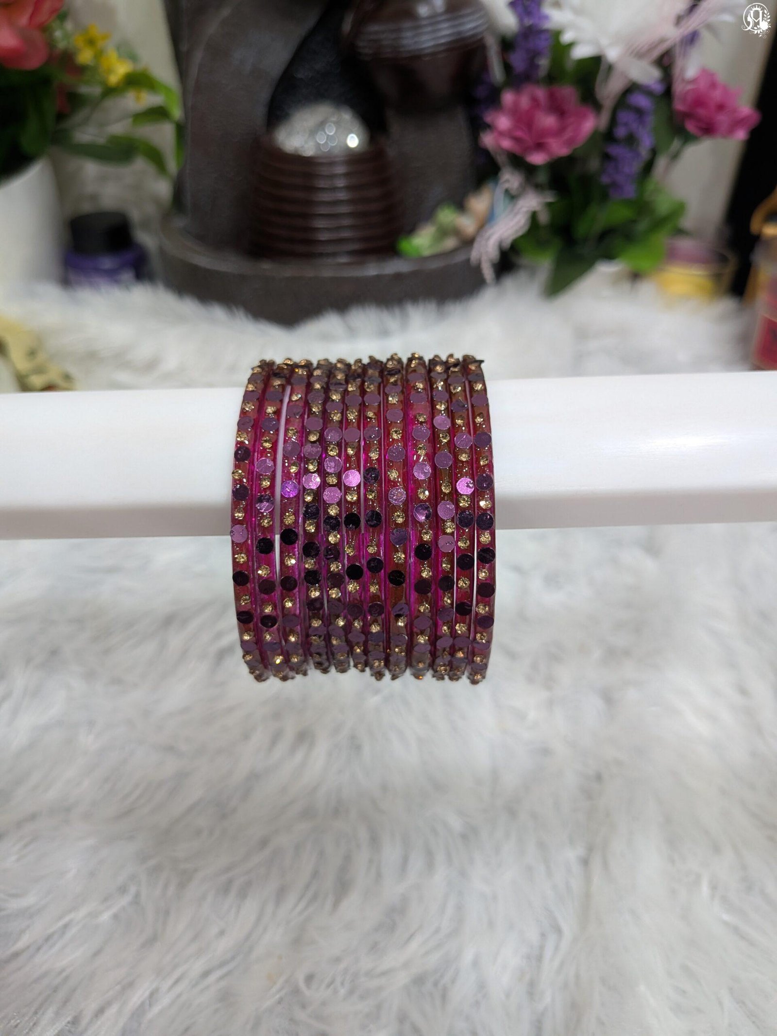 Chamki Stone Glass Bangles - Image 3