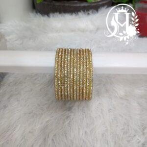 Gold Stone Glass Bangles