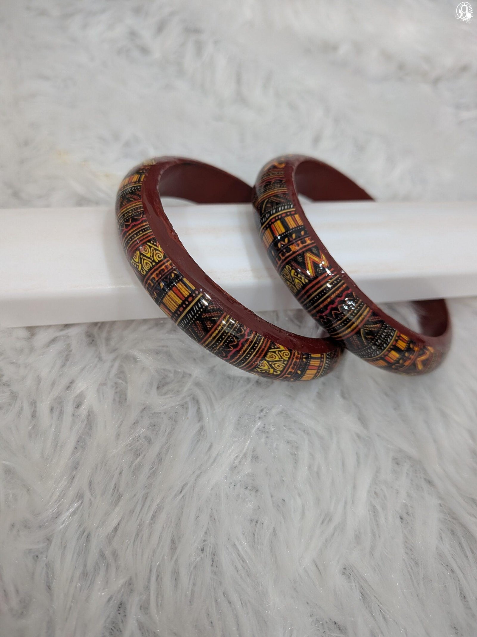 Geometric Folk Art Bangles - Image 2