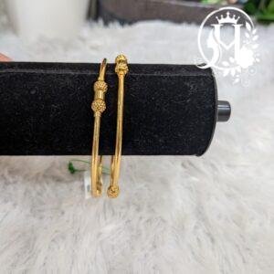 Gold-Plated Beaded Ball Bangles