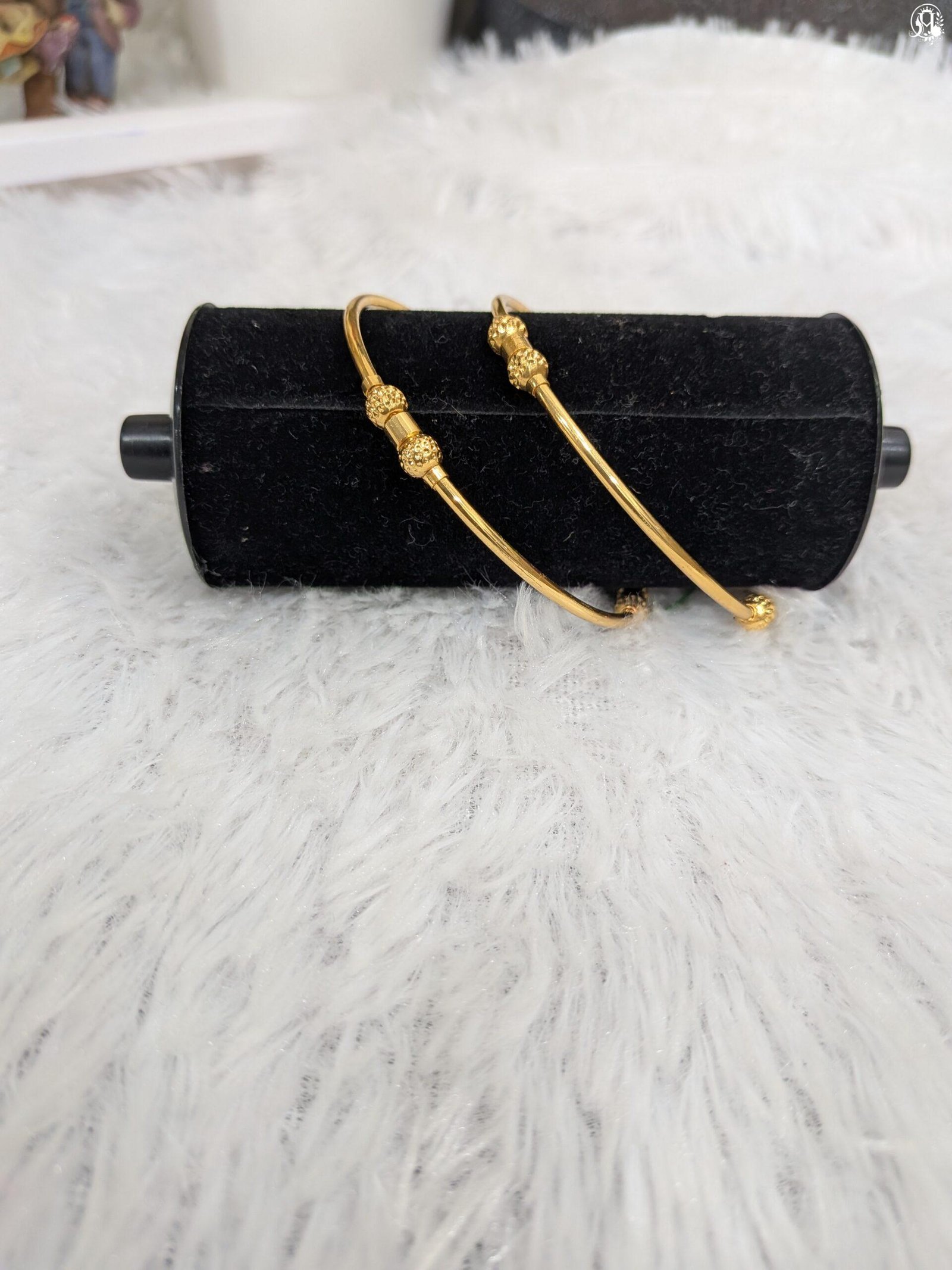 Gold-Plated Beaded Ball Bangles - Image 2