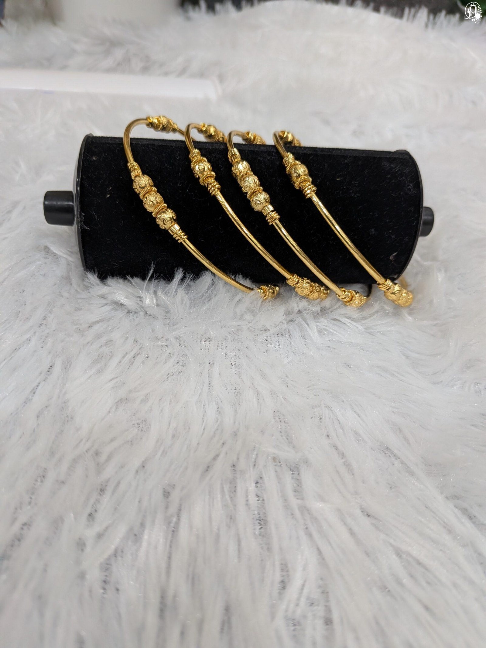 Gold-Plated Beaded Cluster Bangles - Image 2