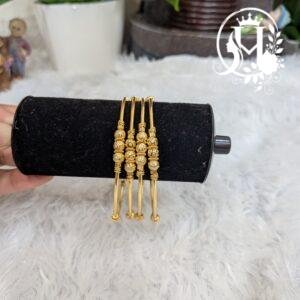 Gold-Plated Beaded Cluster Bangles