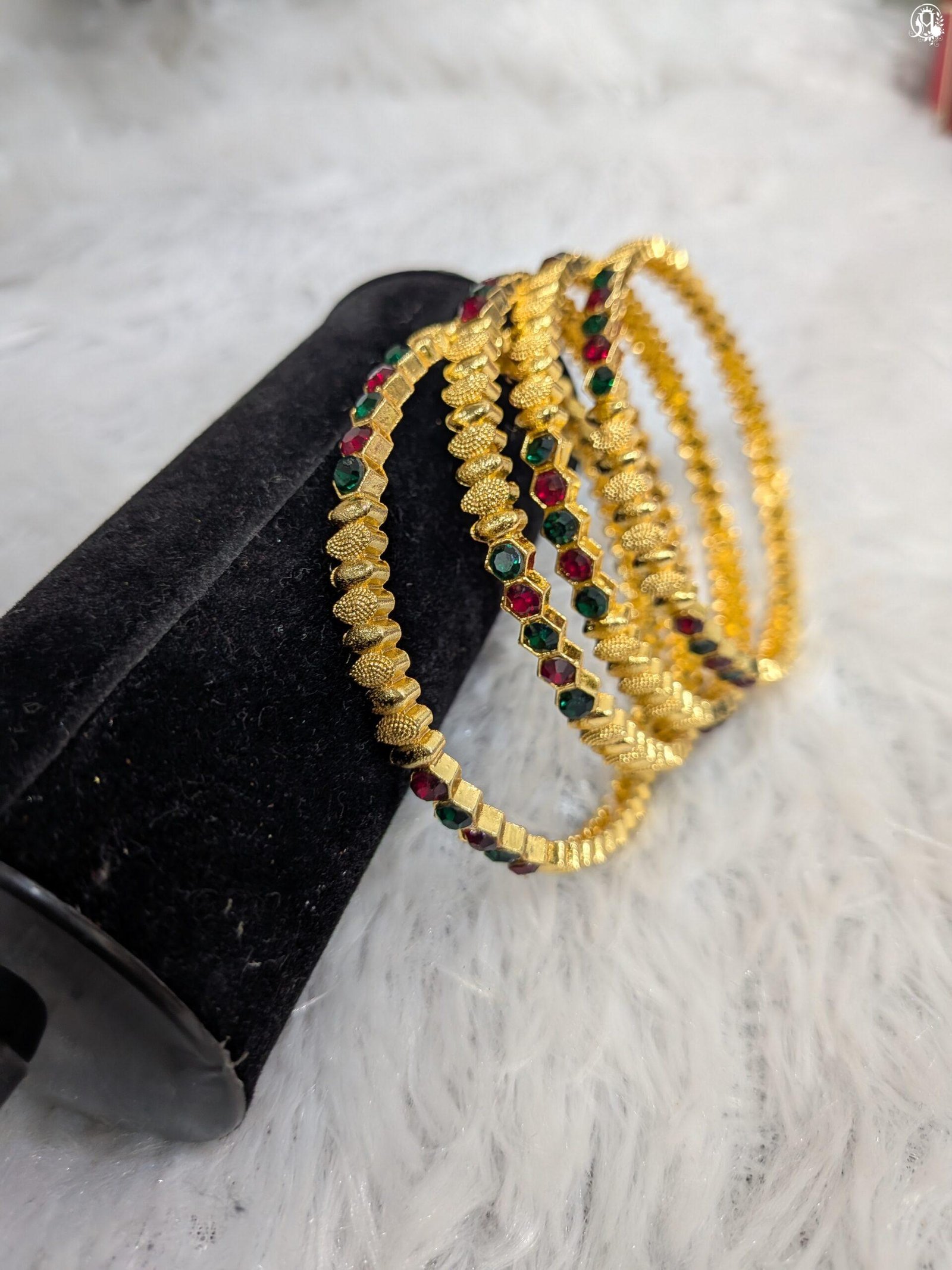Gold Plated Stone Bangles - Image 2
