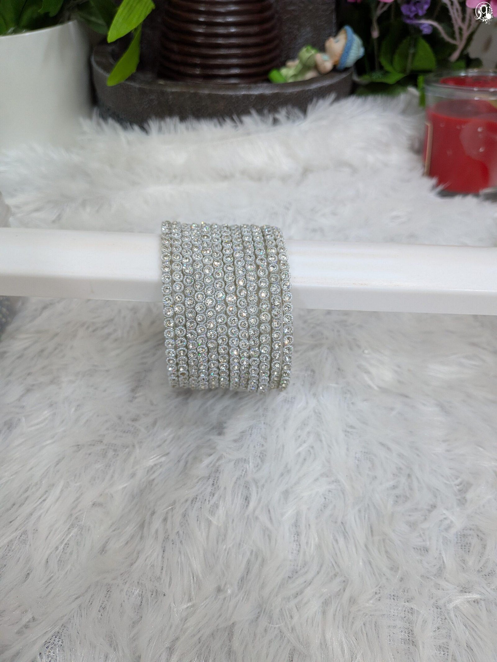 Gold/Silver Plated Rhinestone Bangle - Image 3