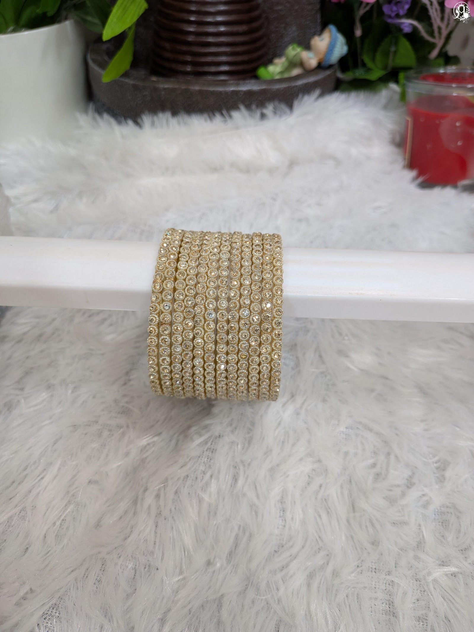 Gold/Silver Plated Rhinestone Bangle - Image 2
