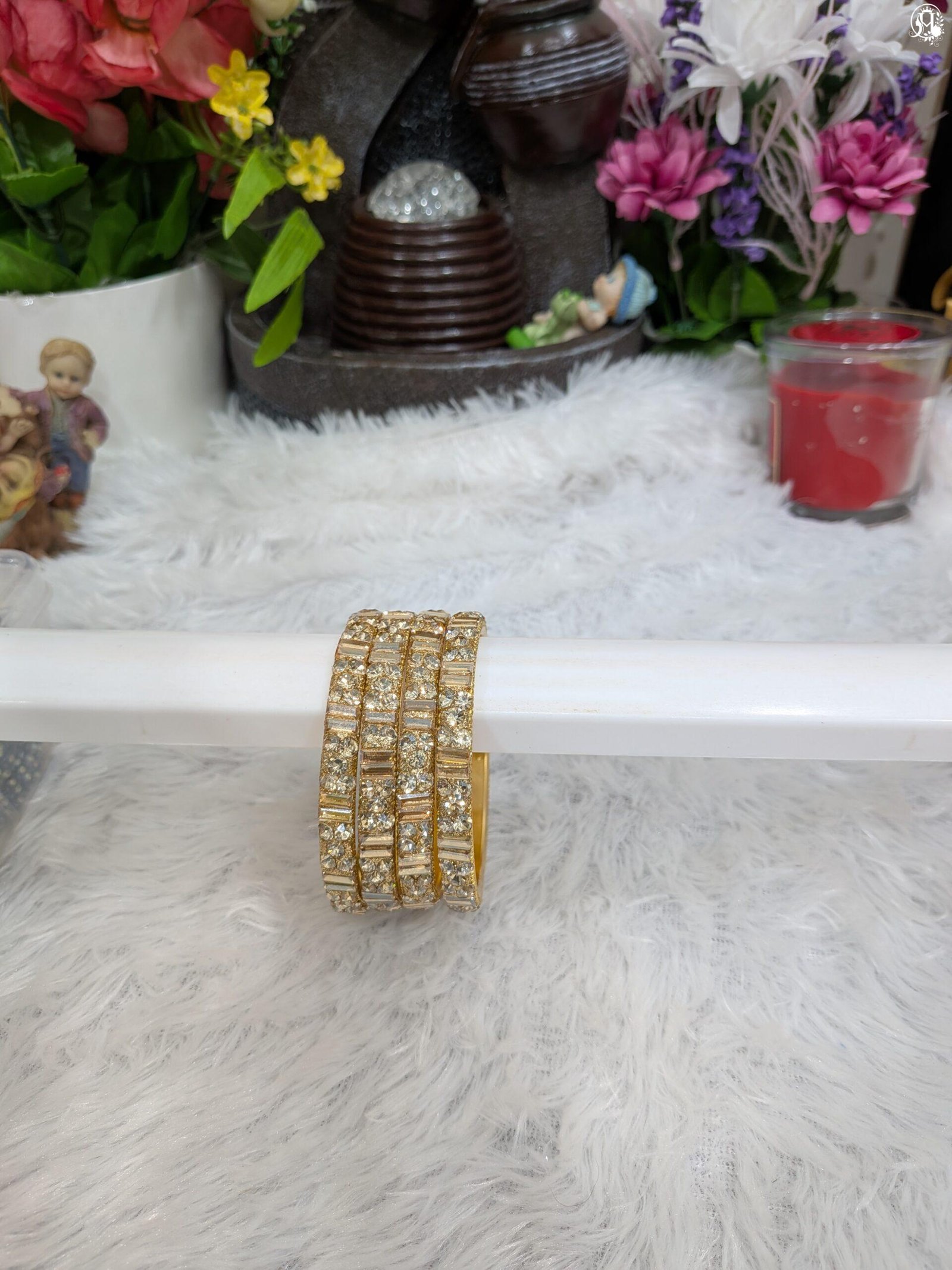 Golden Crystal Studded Bangles
