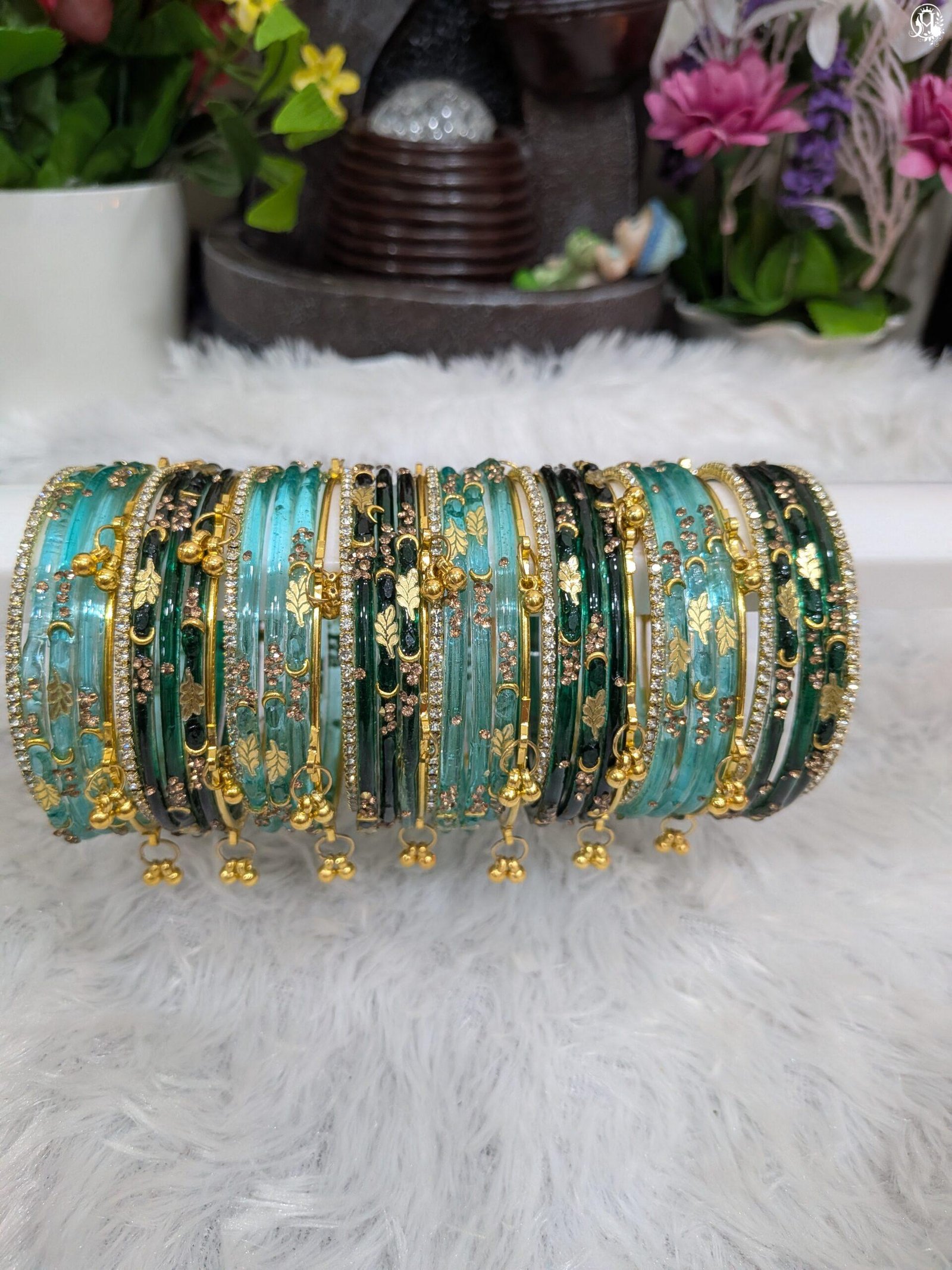 Golden Leaf X Kashmiri Chudi Combo Bangles