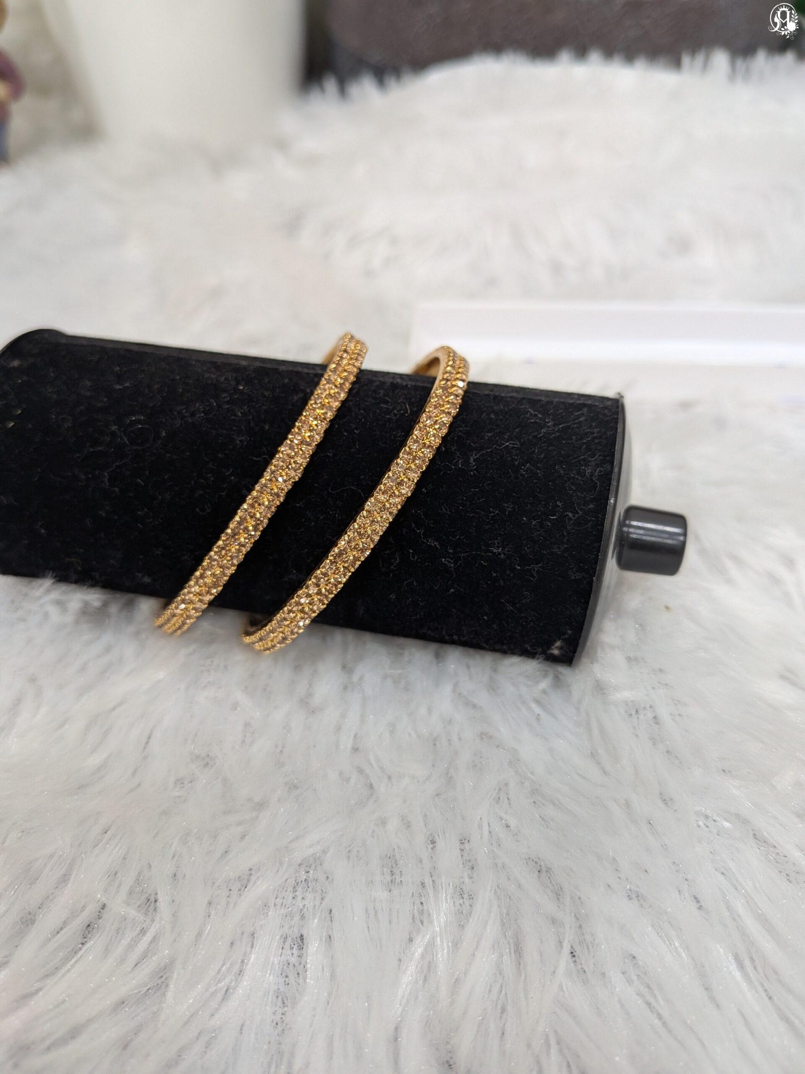 Golden Micro-Pave American Diamond Bangles - Image 2