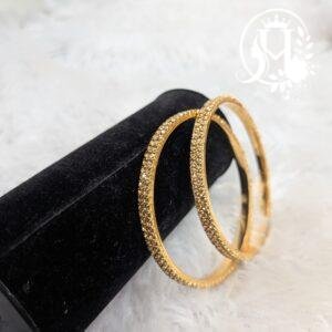 Golden Micro-Pave American Diamond Bangles