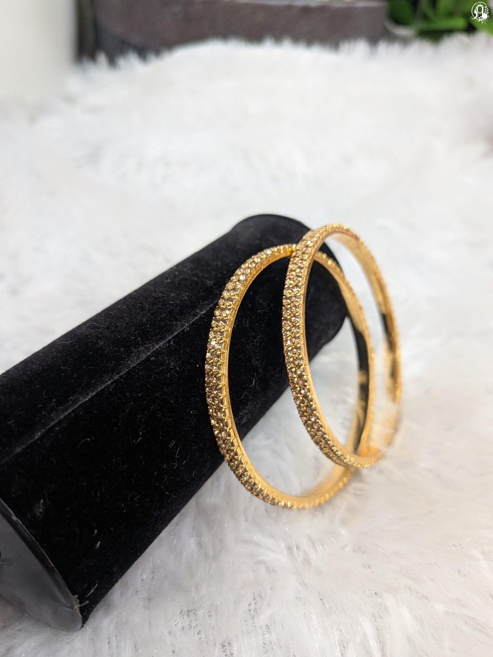 Golden Micro-Pave American Diamond Bangles