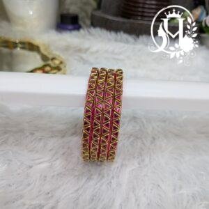 Handmade Silkthread Kundan bangles "Four Cut"