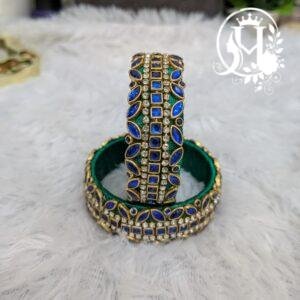 Handmade Silkthread Kundan Bangles "One Cut"