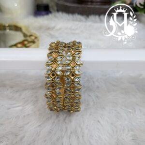 Handmade Silkthread Kundan Bangles "Two cut"