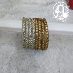 Kundan Stone Glass Bangles