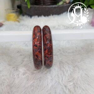 Fiery Red Printed Acrylic Bangles