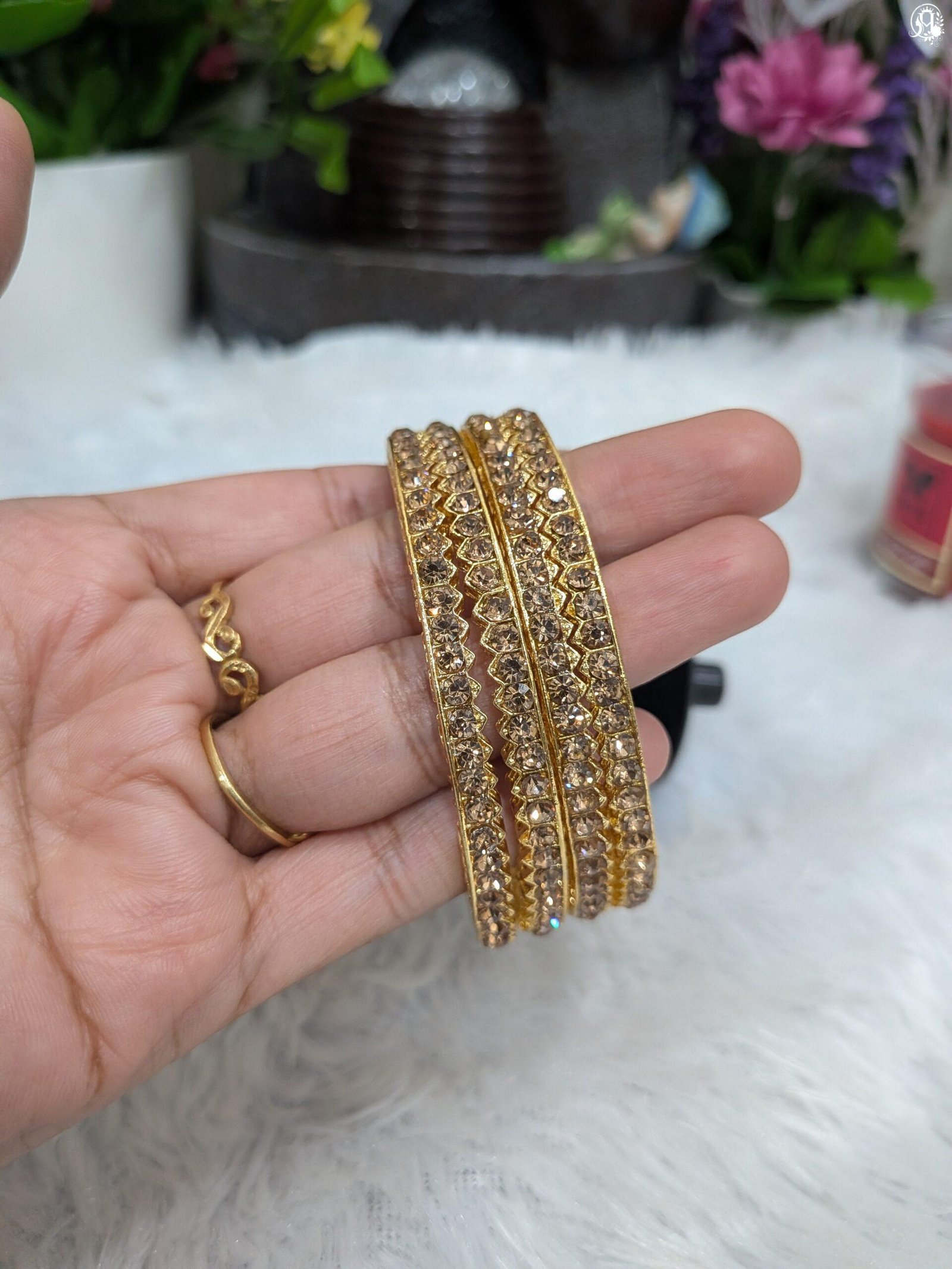 Single-Line Stone Studded Bangles - Image 2