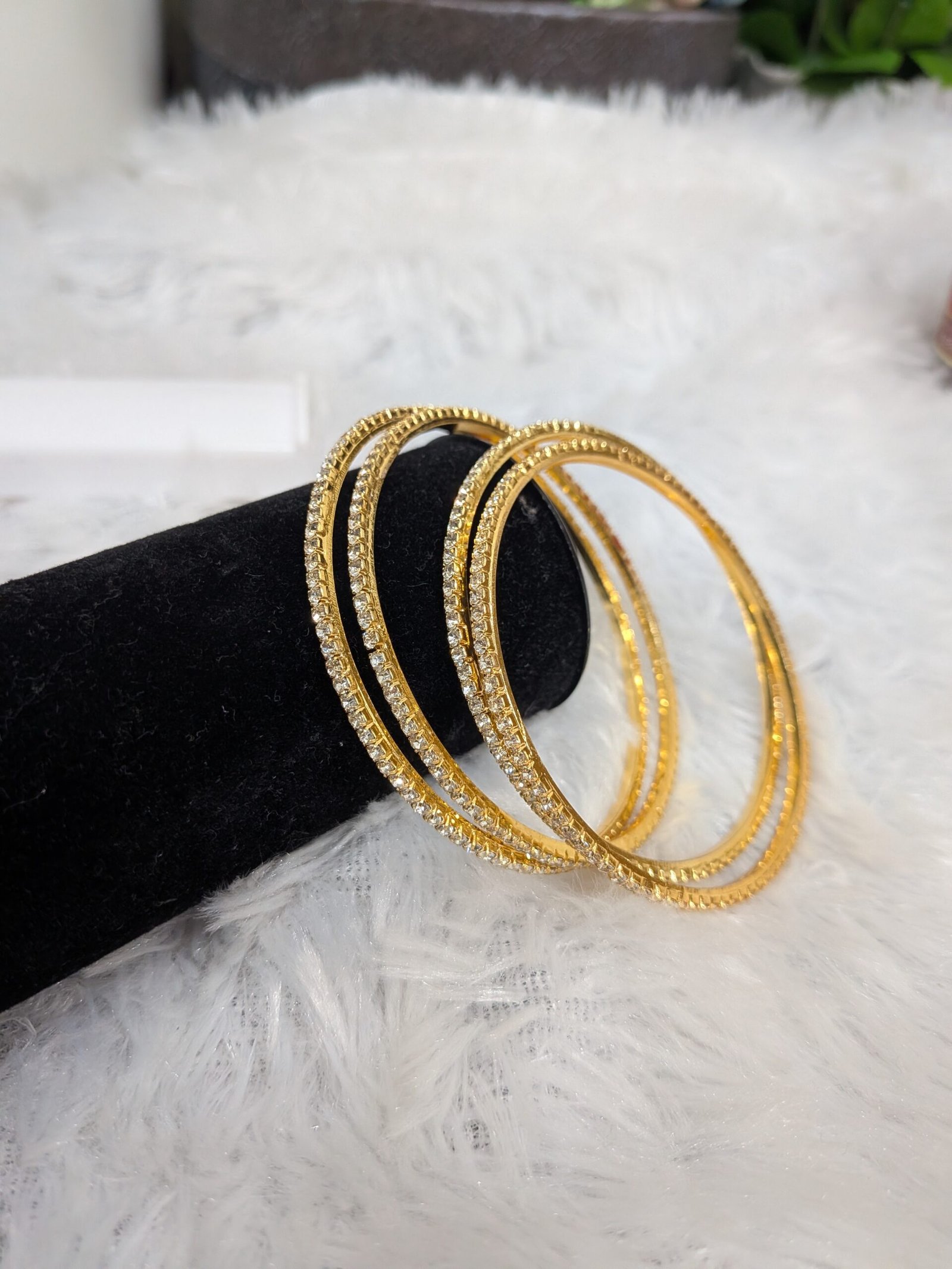 Slim American Diamond Stone Bangles - Image 4