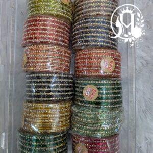 Sparkle Metal Stone Bangles