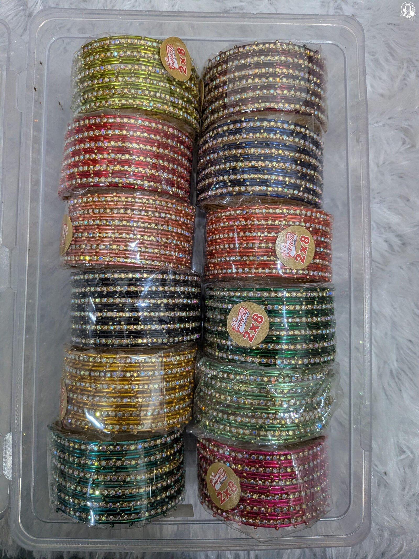 Sparkle Metal Stone Bangles