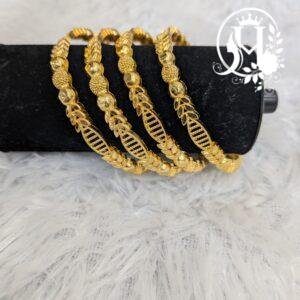 Textured Leaf Mesh Bangles