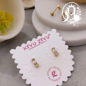 Baguette Crystal Bar Ball-Back Anti-Tarnish Stud