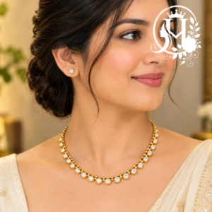 White gemstone station necklace